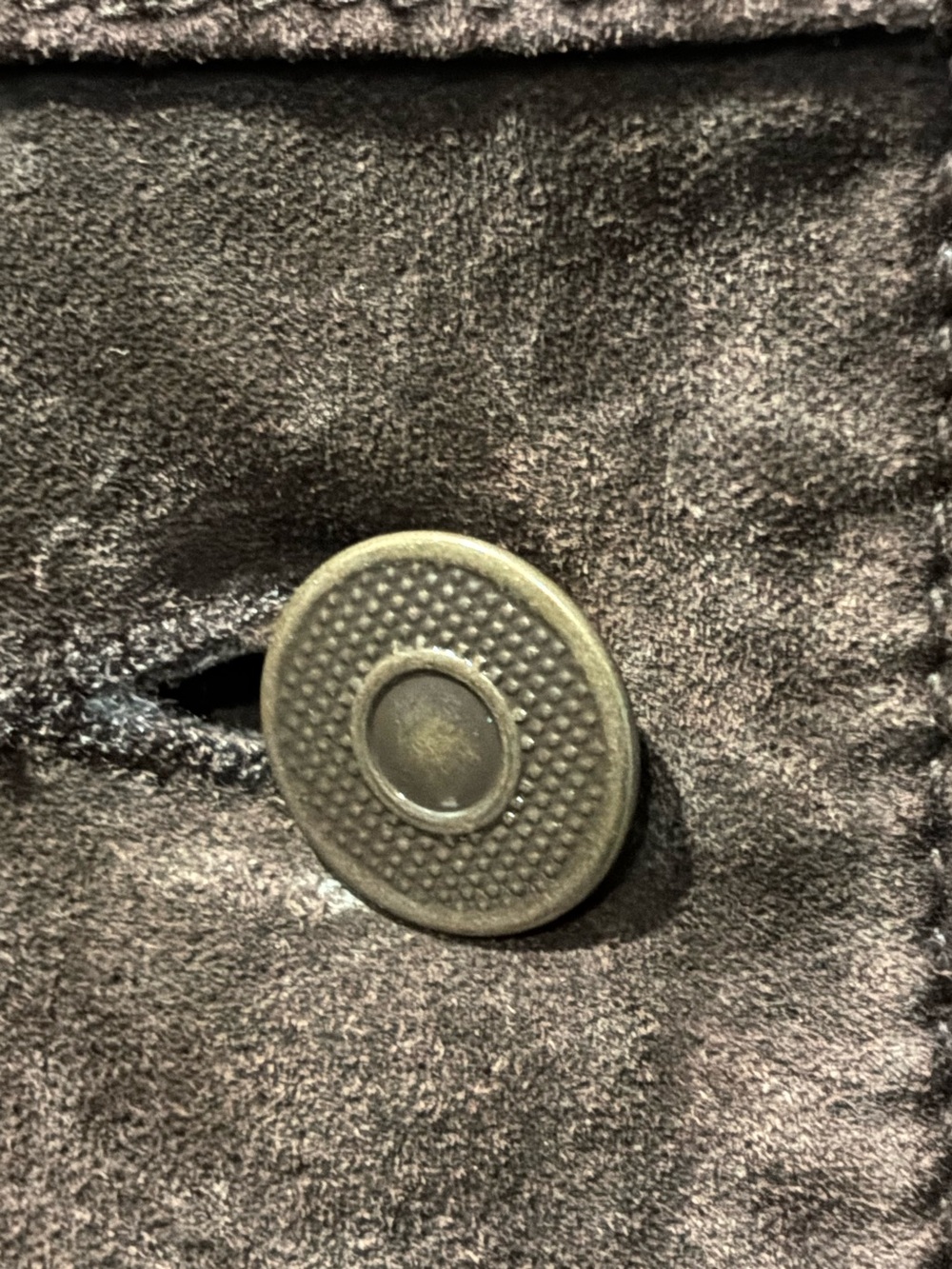 Eddie Bauer Women's Dark Brown Suede Button-Front Jacket - Picture 4 of 6